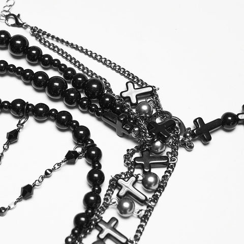 Goth Cross Priest tassel headwear