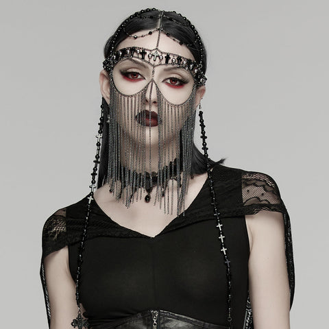 Goth Cross Priest tassel headwear