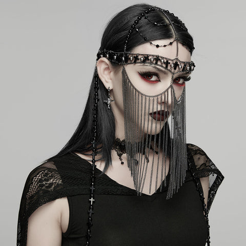 Goth Cross Priest tassel headwear