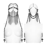 Goth Cross Priest tassel headwear