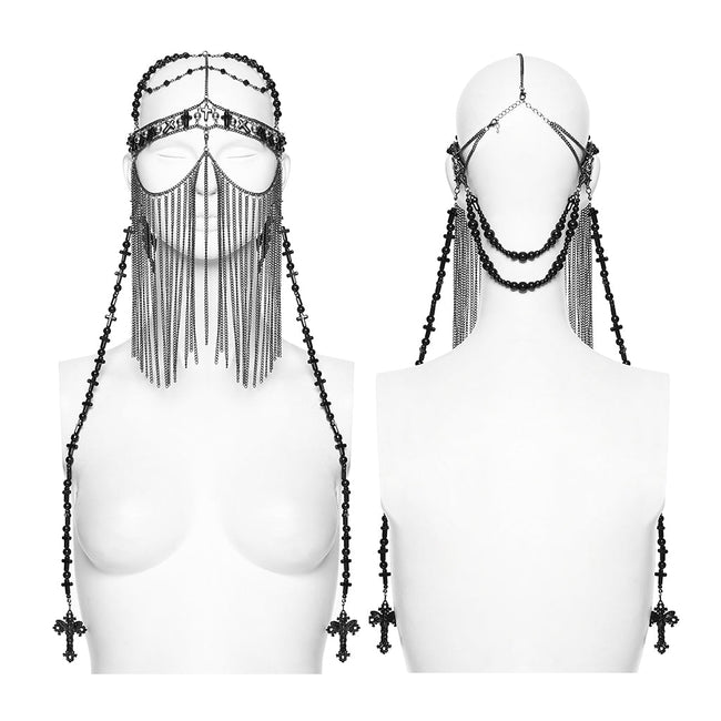 Goth Cross Priest tassel headwear