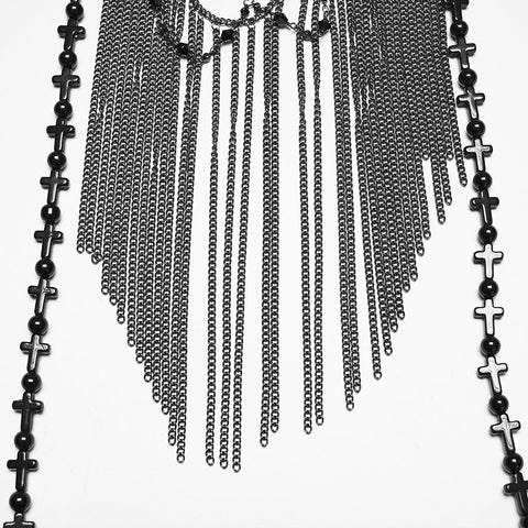 Goth Cross Priest tassel headwear