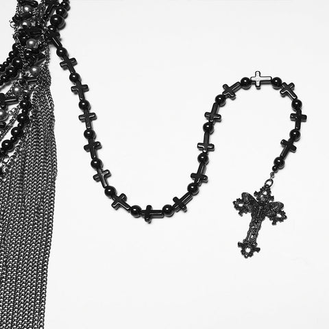 Goth Cross Priest tassel headwear