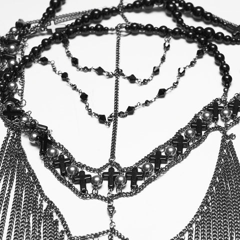 Goth Cross Priest tassel headwear