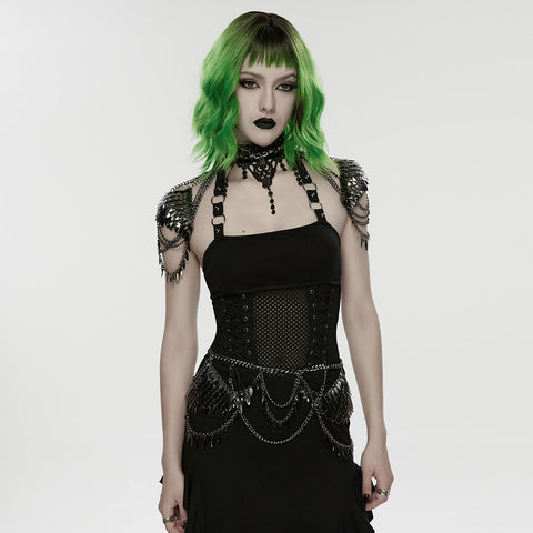 Punk metal blade waist chain
