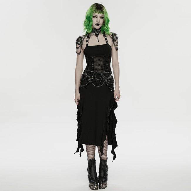 Punk metal blade waist chain