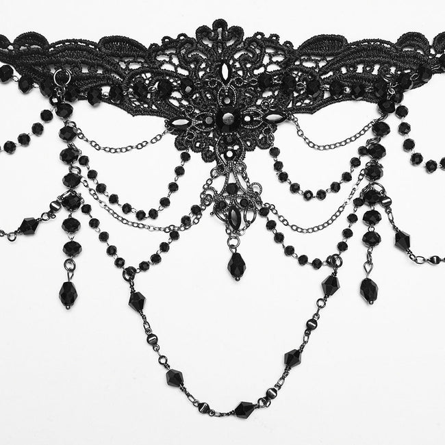 Goth Cross Lace Necklace