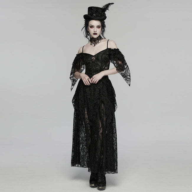 Goth retro feather formal hat