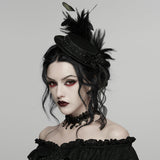 Goth Feather Ribbon format Hat
