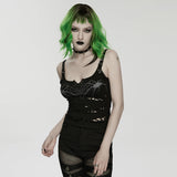 Punk printed tattered vest