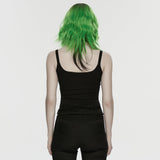 Punk printed tattered vest