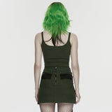 Punk printed tattered vest