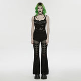 Punk printed tattered vest