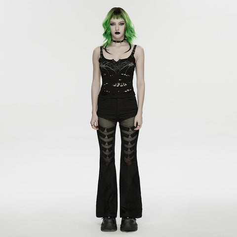 Punk printed tattered vest