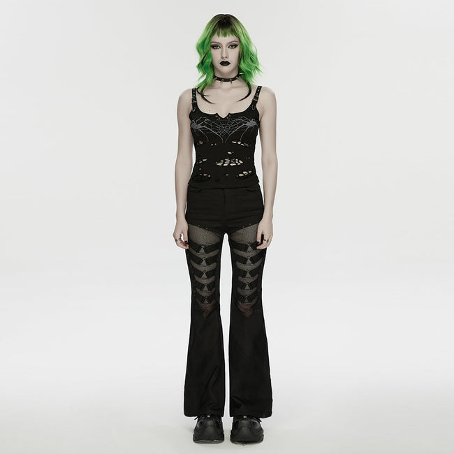 Punk printed tattered vest