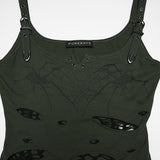Punk printed tattered vest