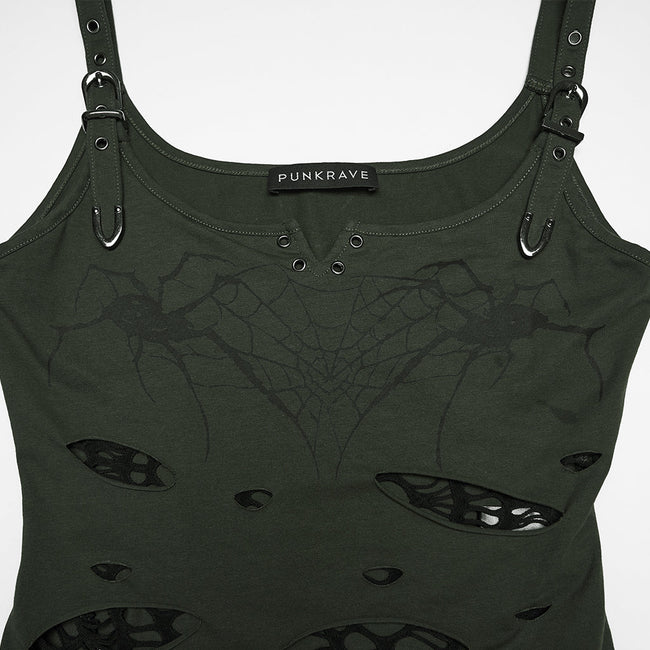 Punk printed tattered vest