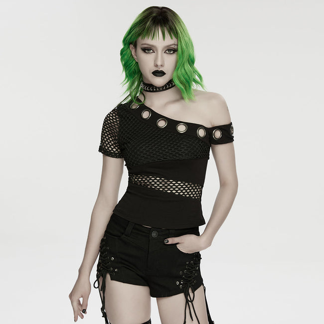 Punk Slant Shoulder T-shirt