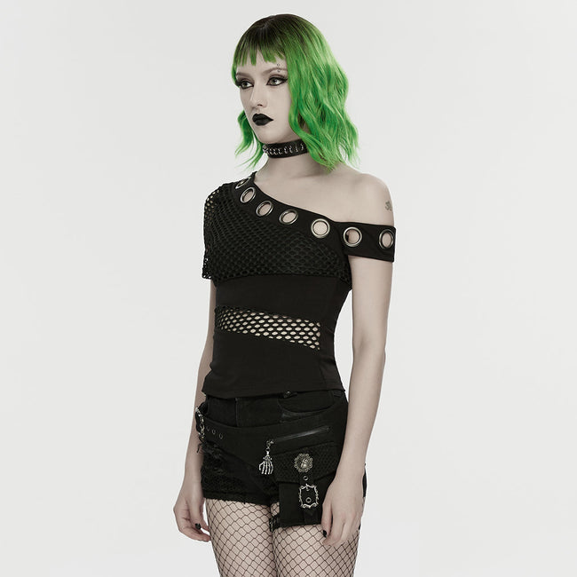 Punk Slant Shoulder T-shirt