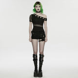 Punk Slant Shoulder T-shirt