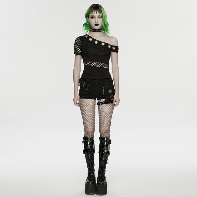 Punk Slant Shoulder T-shirt