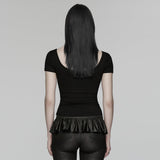 Punk Mesh Perspective Short Sleeve T-shirt