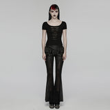 Punk Mesh Perspective Short Sleeve T-shirt