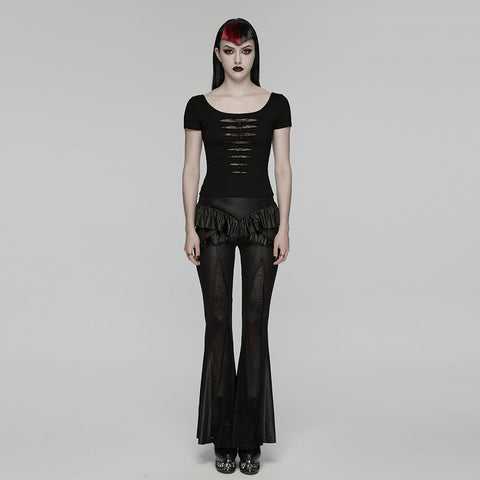 Punk Mesh Perspective Short Sleeve T-shirt