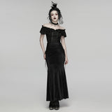 Goth Ruffle Off shoulder T-shirt