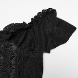 Goth Ruffle Off shoulder T-shirt