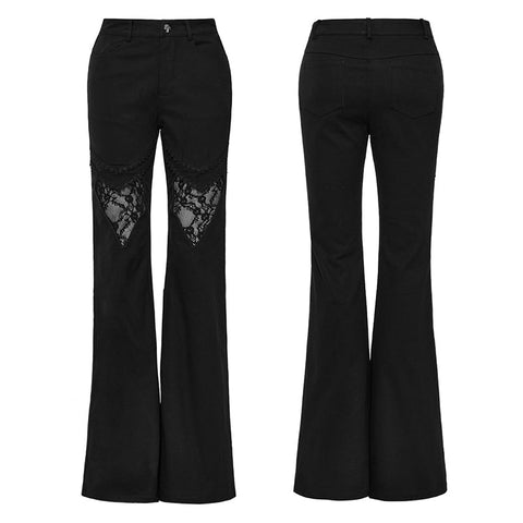 Gothic  V-shaped hollow flared pants