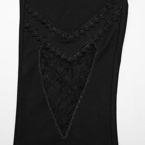 Gothic  V-shaped hollow flared pants