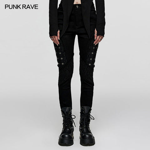 PUNK rubberized mesh Pants
