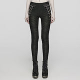 Goth texture knitting leggings
