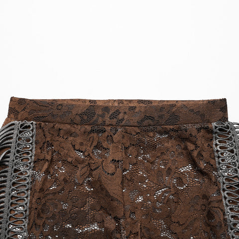 Goth See-through Lace Flared  Trousers
