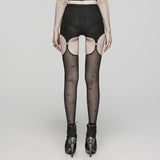 Goth Suspender Mesh leggings