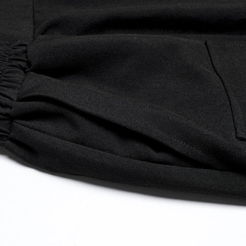 Cyberpunk wide leg cropped pants