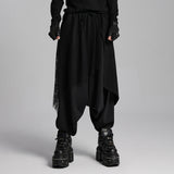 Dark punk hanging crotch pants