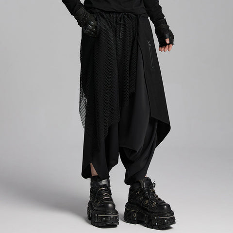 Dark punk hanging crotch pants