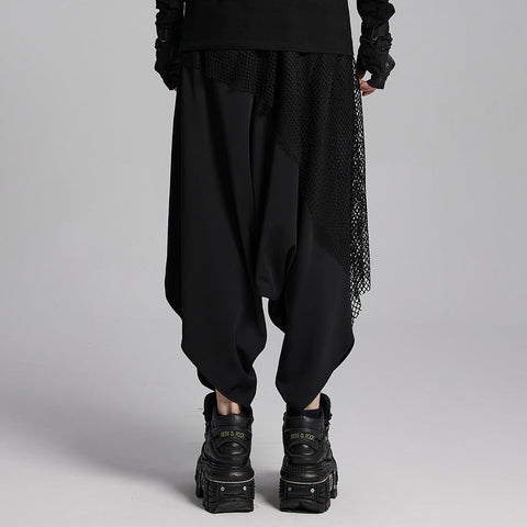 Dark punk hanging crotch pants