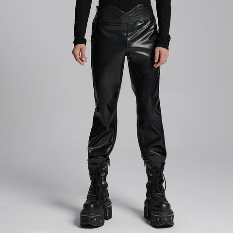 Punk minimalist leather pants