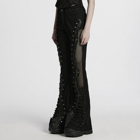 Punk street decadent flared pants
