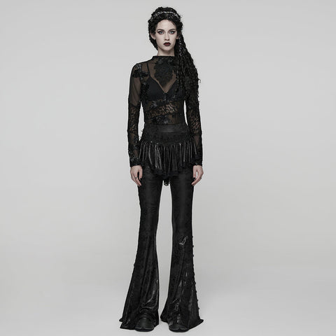 Goth Flared Skirt Pants