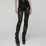 Goth Floral Lace Leggings