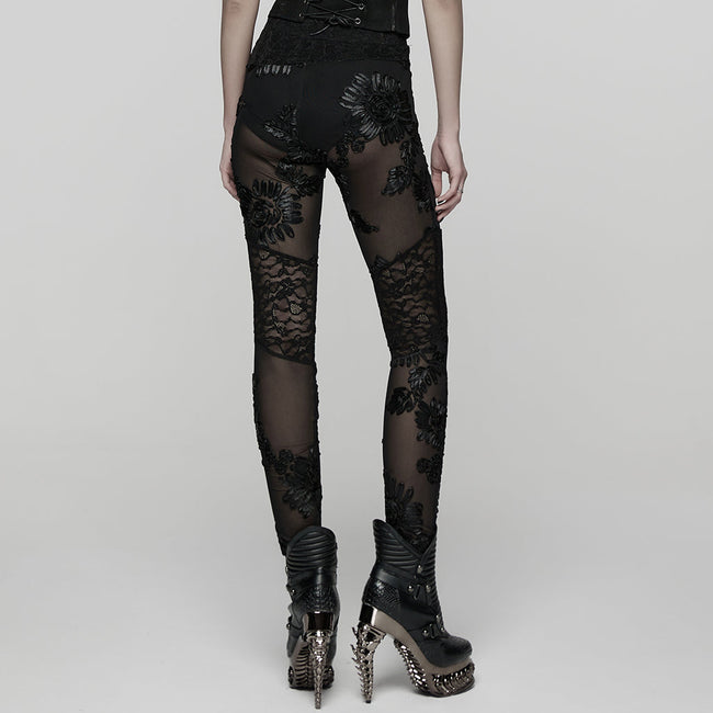 Goth Floral Lace Leggings