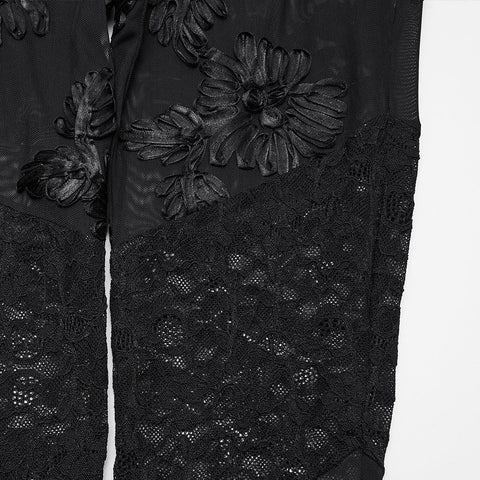 Goth Floral Lace Leggings