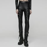 Punk Woven-Cross Leggings