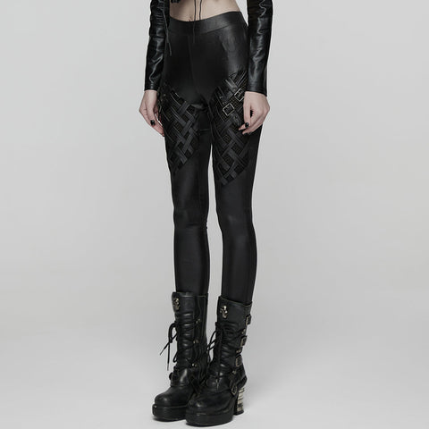 Punk Woven-Cross Leggings