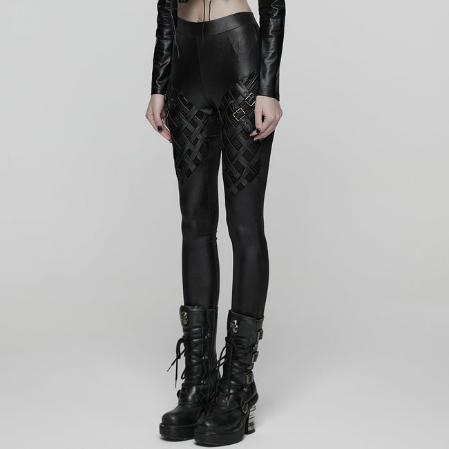 Punk Woven-Cross Leggings