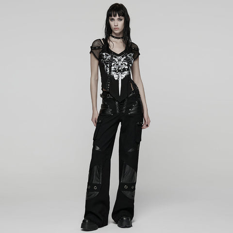 Punk Low-waist Wide-Leg Pants